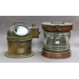 Ships binnacle and lightCompass present but with bad corrosion. Lamp has been converted to