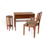 Knightman Family: An Old Mill Furniture (Balk): A Stained Mahogany Writing Table, the rectangular