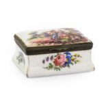 A South Staffordshire Enamel Snuff Box and Cover, circa 1770, of rectangular form, painted with a