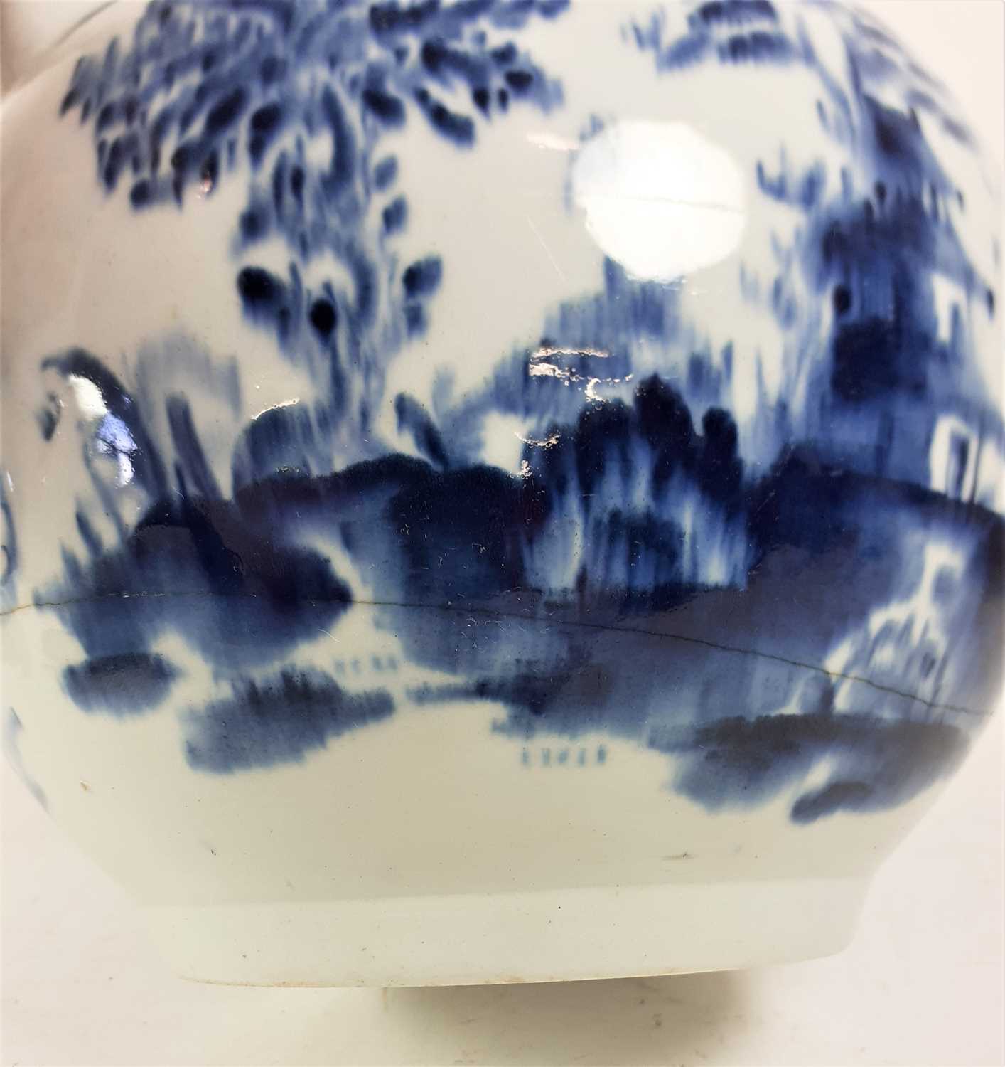 A Lowestoft Porcelain Large Teapot or Punch Pot and Cover, circa 1765-70, of globular form with - Image 3 of 15