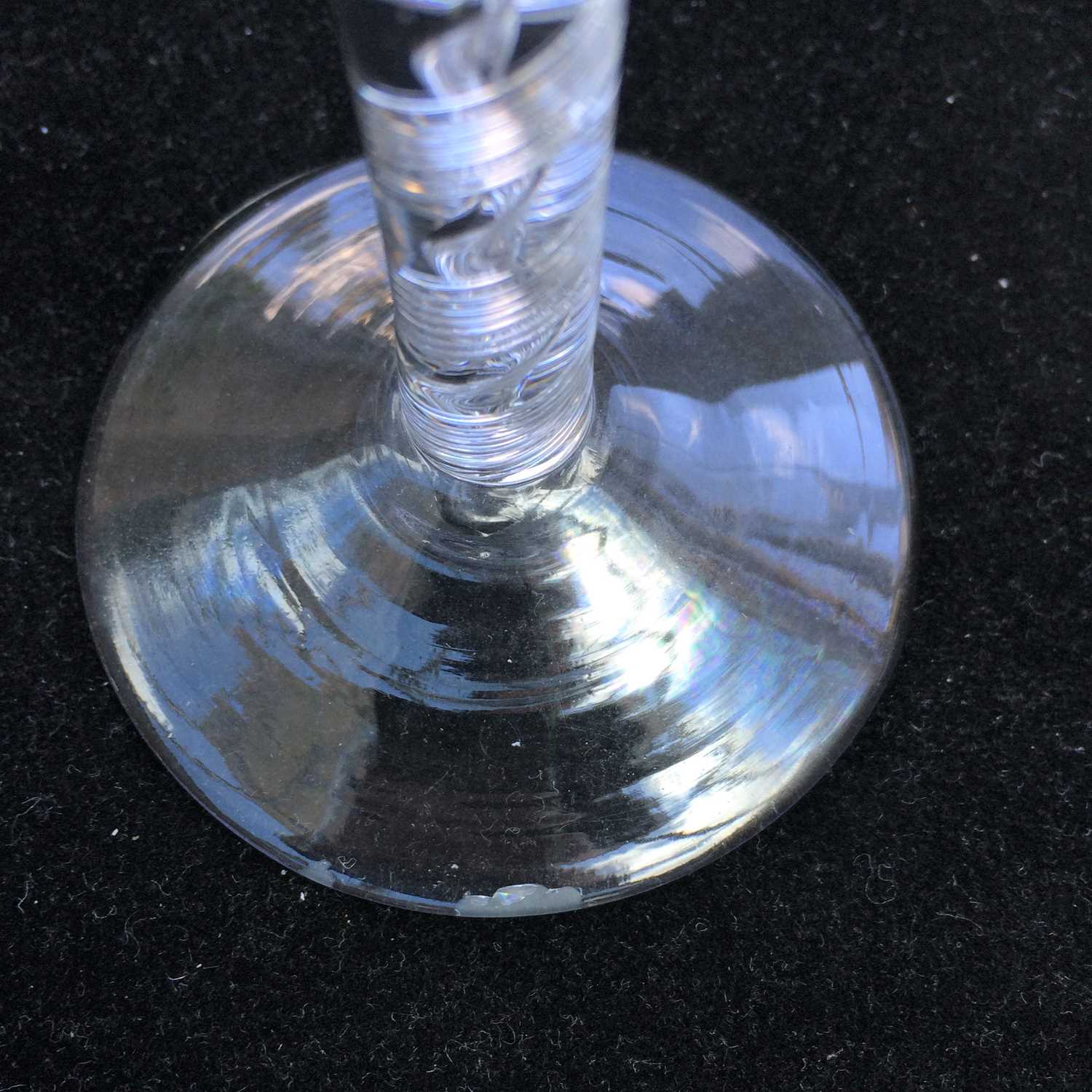A Wine Glass, circa 1755, the waisted bucket bowl on an air twist stem and circular foot15cm - Image 5 of 6