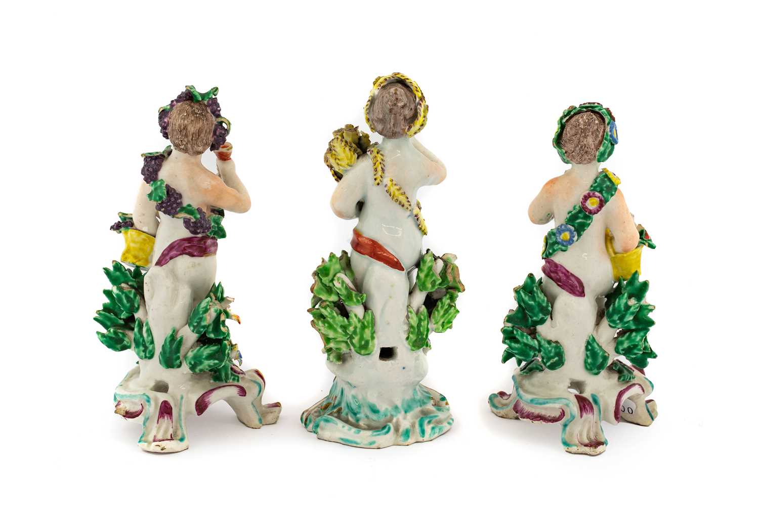 A Pair of Bow Porcelain Figures Allegorical of Spring and Autumn, 1765, each as a putto carrying a - Image 2 of 30