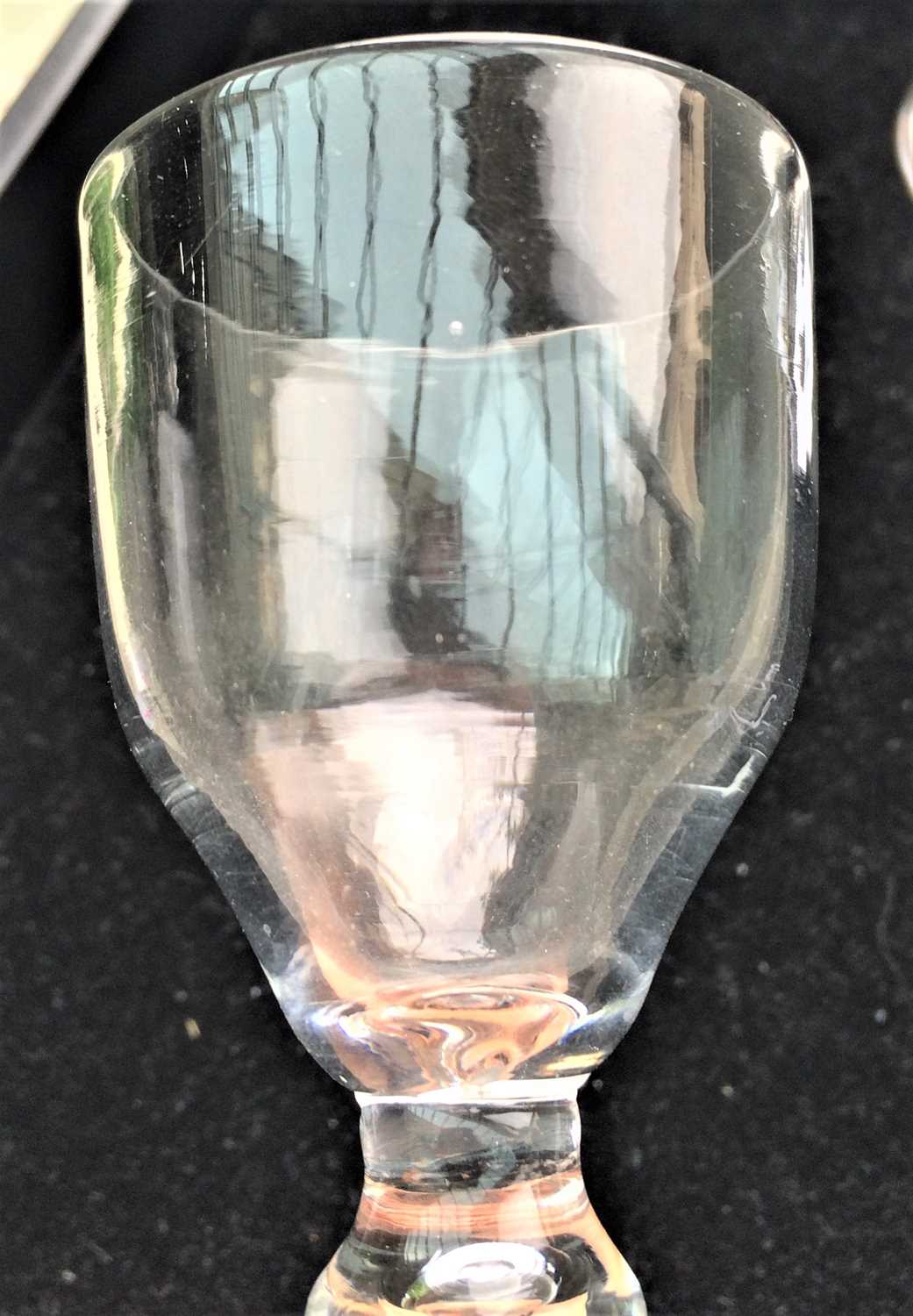 A Balustroid Wine Glass, circa 1740, the ogee bowl on a double ball-knopped plain stem and folded - Image 2 of 7