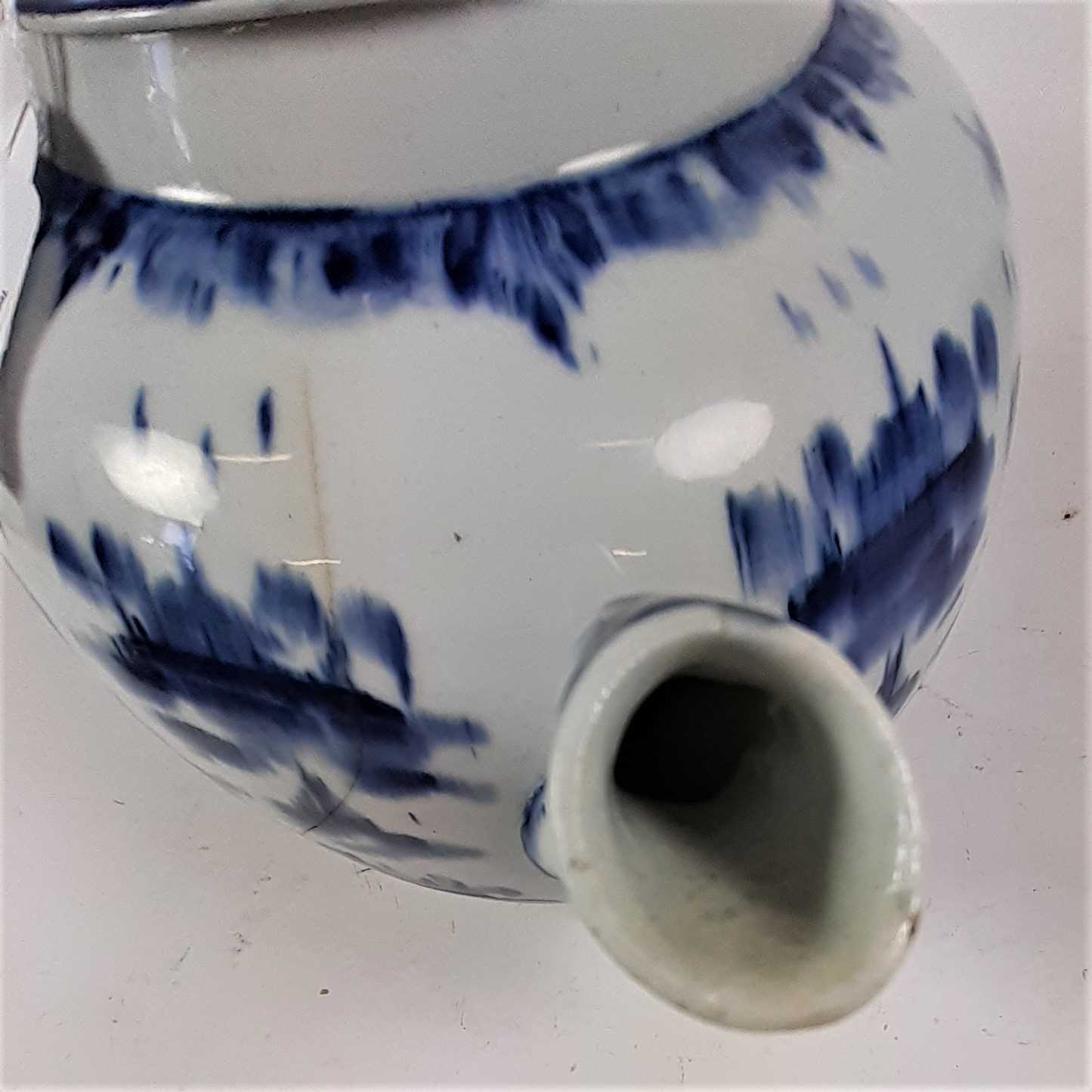 A Lowestoft Porcelain Large Teapot or Punch Pot and Cover, circa 1765-70, of globular form with - Image 11 of 15