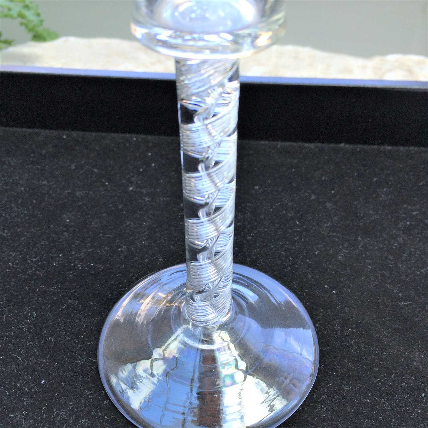 A Wine Glass, circa 1755, the waisted bucket bowl on an air twist stem and circular foot15cm - Image 4 of 6