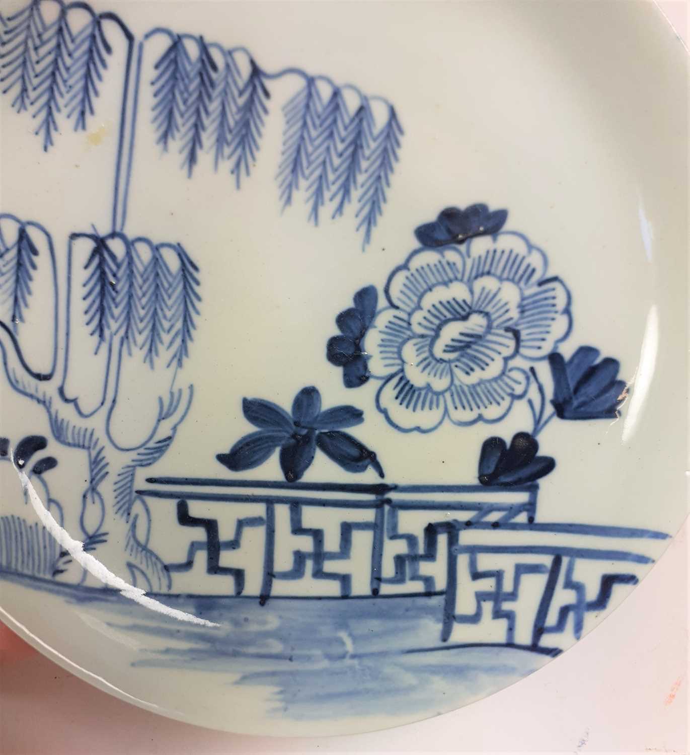 A Richard Chaffers Liverpool Porcelain Tea Bowl and Saucer, circa 1760, painted in underglaze blue - Image 10 of 11