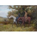 Thomas Blinks (1860-1912)"The Morning Ride"Signed and dated (18)90, oil on canvas, 24.5cm by 34.