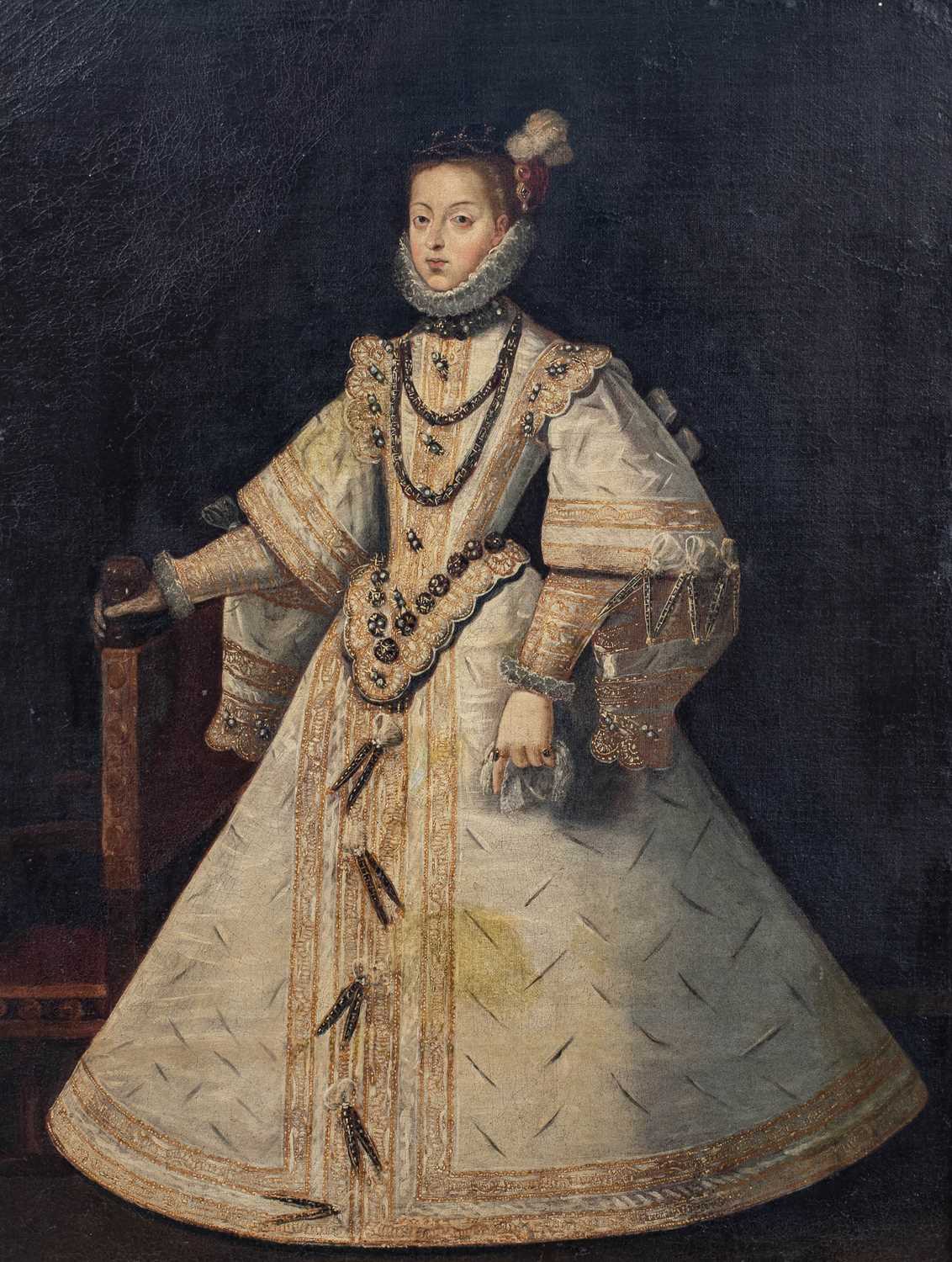 Follower of Alonso Sanchez Coello (1531-1588) Spanish Portrait of Eleanor of Austria (by repute),