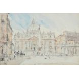 Robert Purvis Flint RWS, ARWS (1883-1947)St Peter's, RomeSigned and indistinctly dated 1924?, pencil