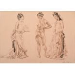 Sir William Russell Flint RA, ROI (1880-1969) Three studies Signed, conte crayon, 20cm by 29cm