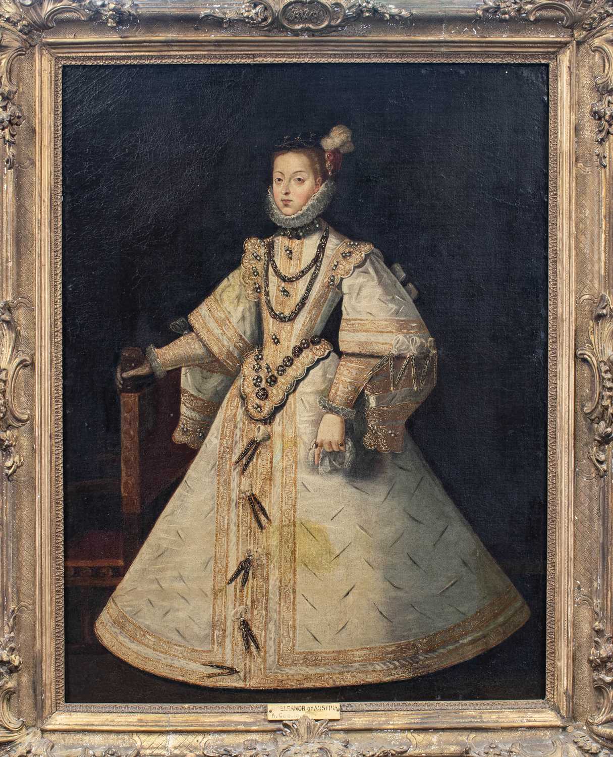 Follower of Alonso Sanchez Coello (1531-1588) Spanish Portrait of Eleanor of Austria (by repute), - Image 3 of 15