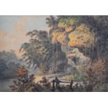 Francis Nicholson POWS (1753-1844)"The Dropping Rock at Knaresborough"Signed and inscribed with