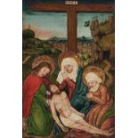 Manner of Campin (c.1375-1444) Flemish Lamentation of ChristOil on panel, 30.5cm by 20cm Fully