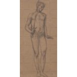 Sir Edward Coley Burne-Jones Bt, ARA, RWS (1833-1898) Full length nude study in three quarters