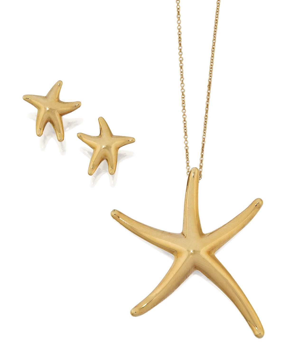 A Starfish Pendant and Matching Earrings by Elsa Peretti for Tiffany & Co.