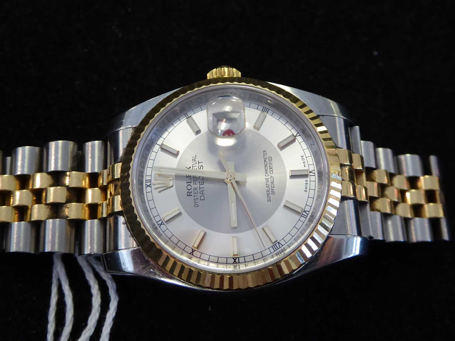 Rolex: A Steel and Gold Automatic Calendar Centre Seconds Wristwatch signed Rolex, Oyster Perpetual, - Image 4 of 12