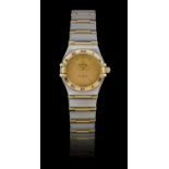 Omega: A Lady's Steel and Gold Wristwatch signed Omega, model: Constellation, ref: 1262.21.00, circa