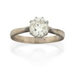 An 18 Carat White Gold Diamond Solitaire Ring