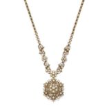 An Edwardian Split Pearl and Diamond Necklace