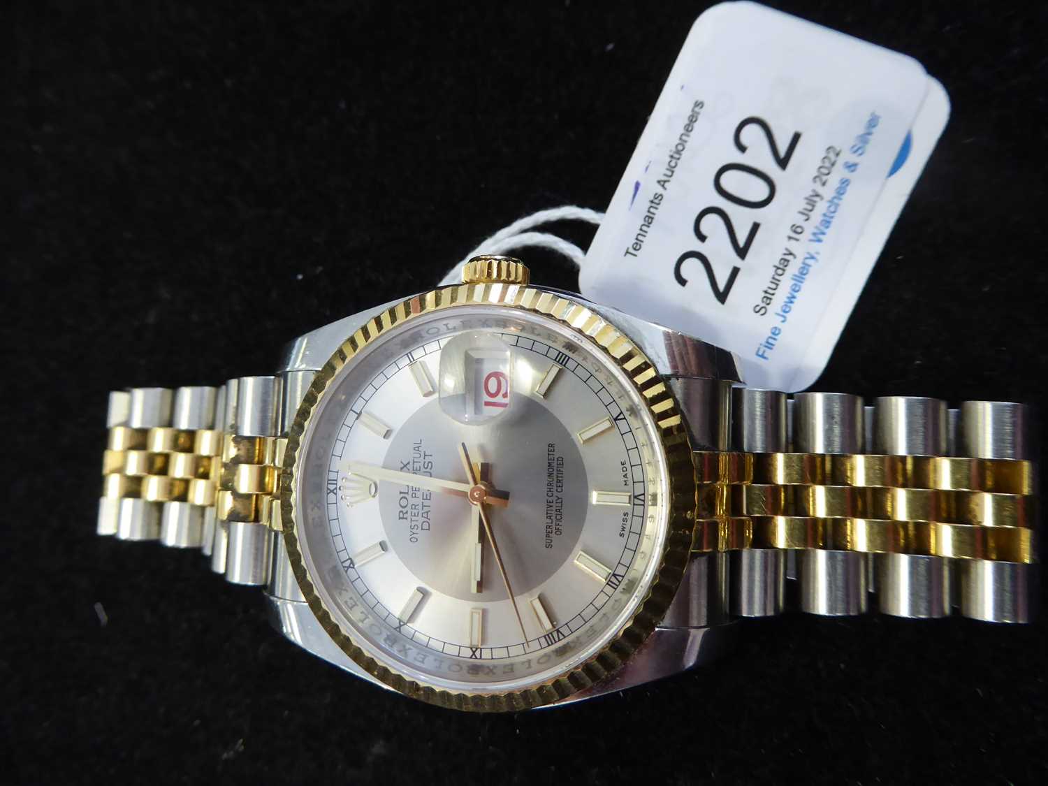 Rolex: A Steel and Gold Automatic Calendar Centre Seconds Wristwatch signed Rolex, Oyster Perpetual, - Image 7 of 12