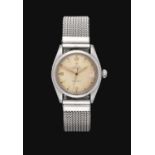 Rolex: A Stainless Steel Calendar Centre Seconds Wristwatch signed Rolex, Precision, model: Oysterda