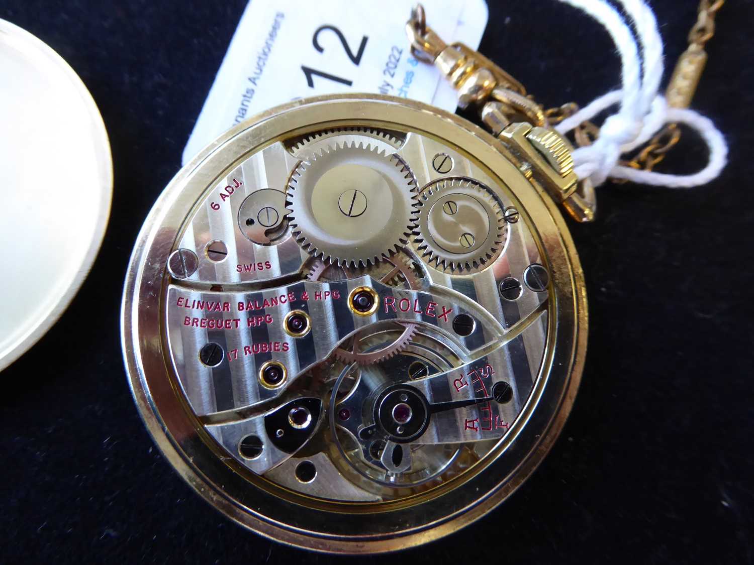 Rolex: A Rare Art Deco Observatory Quality Open Faced Pocket Watch signed Rolex, Observatory, circa - Image 6 of 12