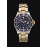Rolex: A Steel and Gold Automatic Calendar Centre Seconds Wristwatch signed Rolex, Oyster Perpetual,