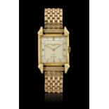 Vacheron & Constantin: An 18 Carat Gold Square Shaped Wristwatch signed Vacheron & Constantin, Genev