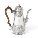 A George II Silver Coffee-Pot by Peter Archambo, London, Possibly 1730