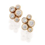A Pair of 18 Carat Gold Diamond 'Raindance' Earrings by Boodles