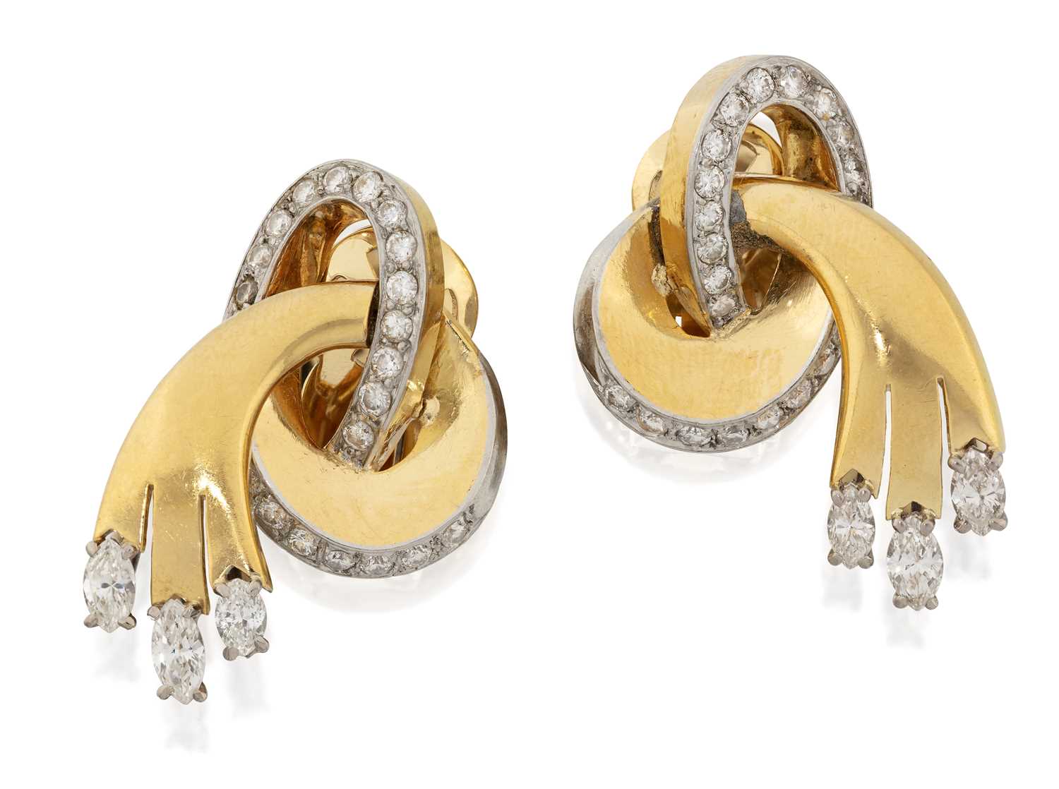 A Pair of Diamond Earrings