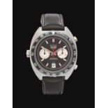 Heuer: A Stainless Steel Automatic Calendar Chronograph Wristwatch signed Heuer, model: Autavia, ref