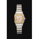 Cartier: A Lady's Steel and Gold Automatic Calendar Centre Seconds Wristwatch signed Cartier, model: