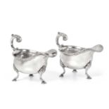 A Pair of George III Silver Sauceboats by William Justis, London, Probably 1764