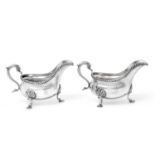 A Pair of George III Silver Sauceboats by William Grundy, London, 1768