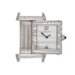 Jaeger LeCoultre: A Lady's 18 Carat White Gold Diamond Set Reverso Wristwatch signed Jaeger LeCoultr