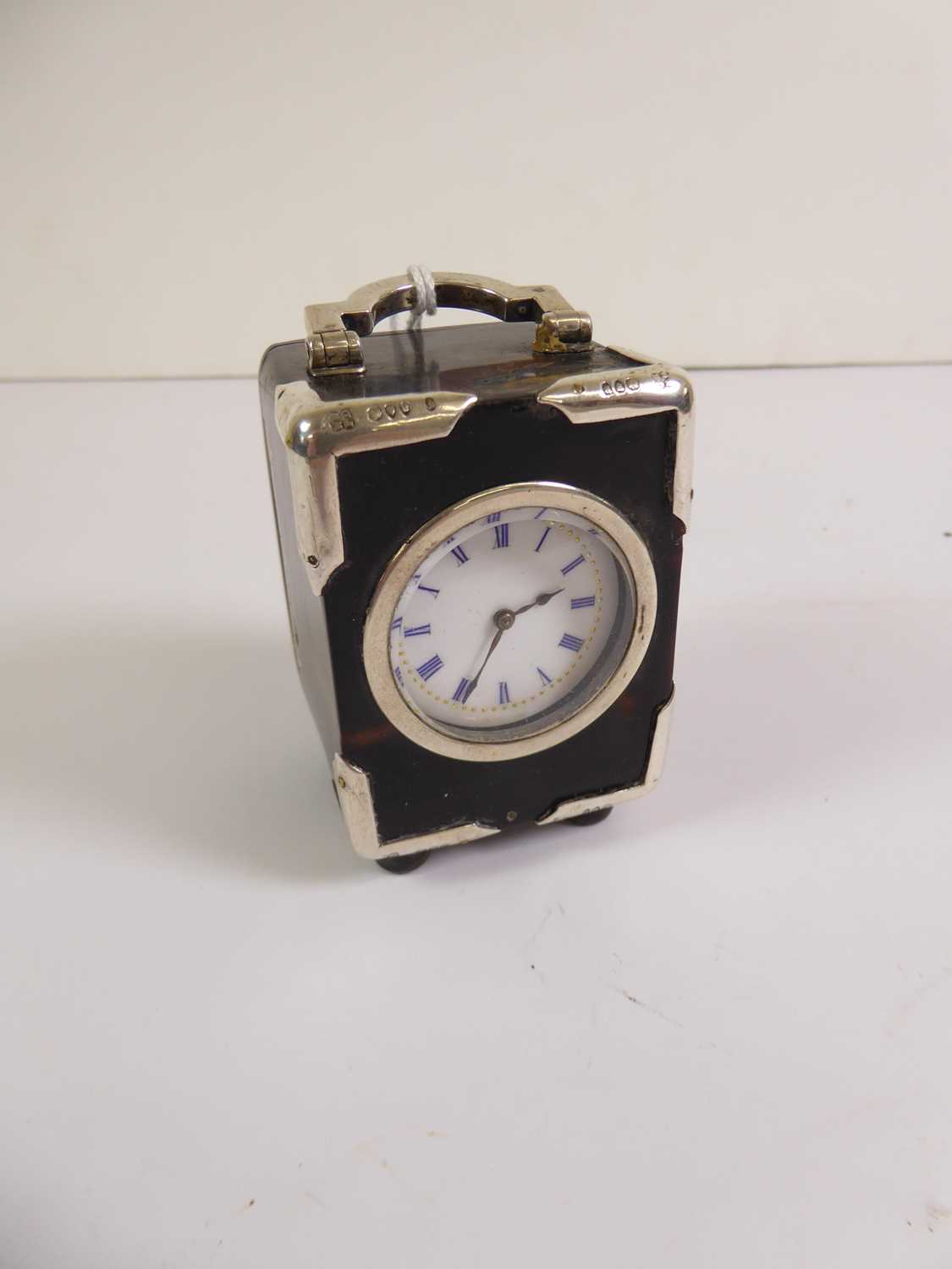 A Victorian and George V Silver-Mounted Tortoiseshell-Cased Timepiece, The Corner Mounts by - Image 2 of 9