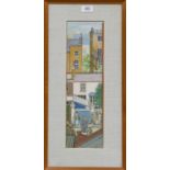Barbara Dunhill (20th century) ''Between the Houses, Portobello Road'' Inscribed to artists label