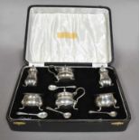 A Cased Elizabeth II Silver Condiment-Set, by William Suckling Ltd., Birmingham, 1956 and 1957, each