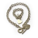 A necklace and bracelet, by Tiffany, stamped '925', length 41.5cm and 19cm respectivelyGross