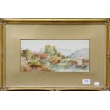 C* Brown (19th/20th century) ''On the Thames Goring? church'' Signed watercolour; together with a