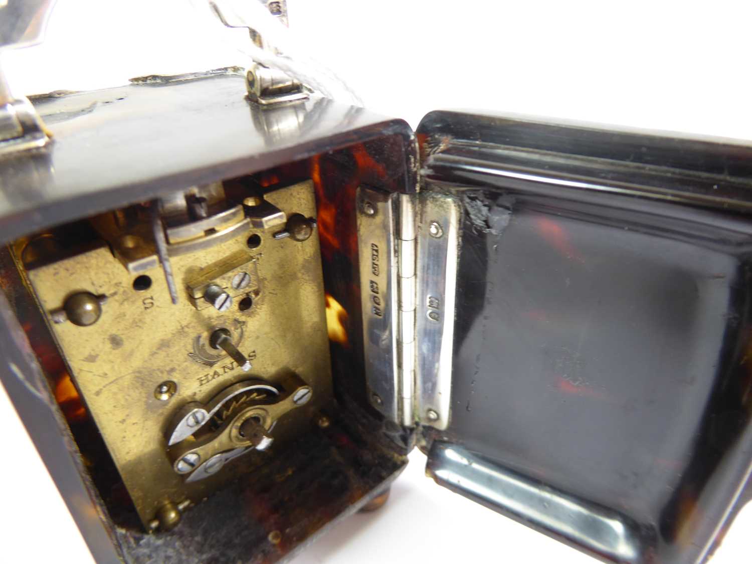 A Victorian and George V Silver-Mounted Tortoiseshell-Cased Timepiece, The Corner Mounts by - Image 5 of 9