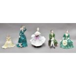 Royal Doulton and Coalport figures including: "A Gentleman from Williamsburgh" and "A Lady from