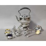 A Collection of Assorted Silver and Silver Plate, the silver comprising: a three-piece condiment-