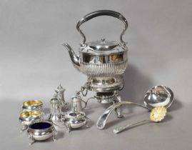 A Collection of Assorted Silver and Silver Plate, the silver comprising: a three-piece condiment-