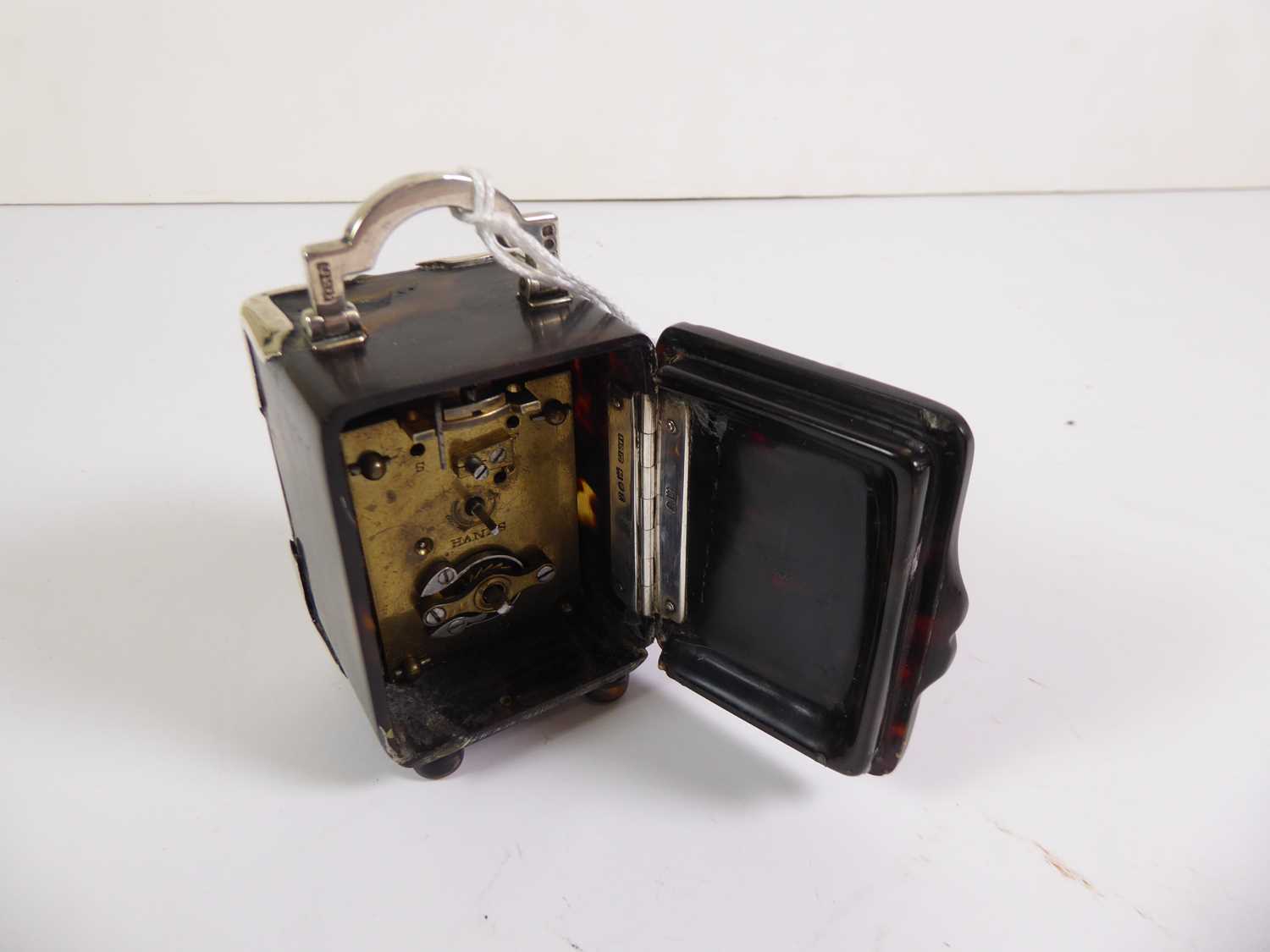 A Victorian and George V Silver-Mounted Tortoiseshell-Cased Timepiece, The Corner Mounts by - Image 3 of 9