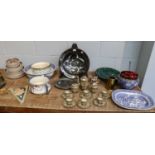 A Zsolnay Pecs part coffee set; together with other assorted ceramics, including studio pottery,