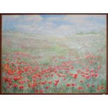 Jean Rogers? (20th/21st century)French Poppy Field Signed, oil on canvas, 139cm by 182cm