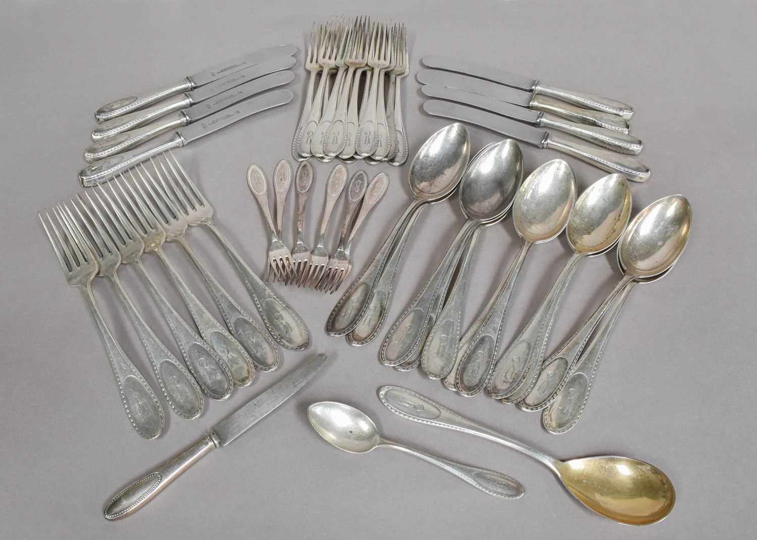 A German Silver Table-Service, Stamped with Crown and Moon Standard Mark and '800', each piece