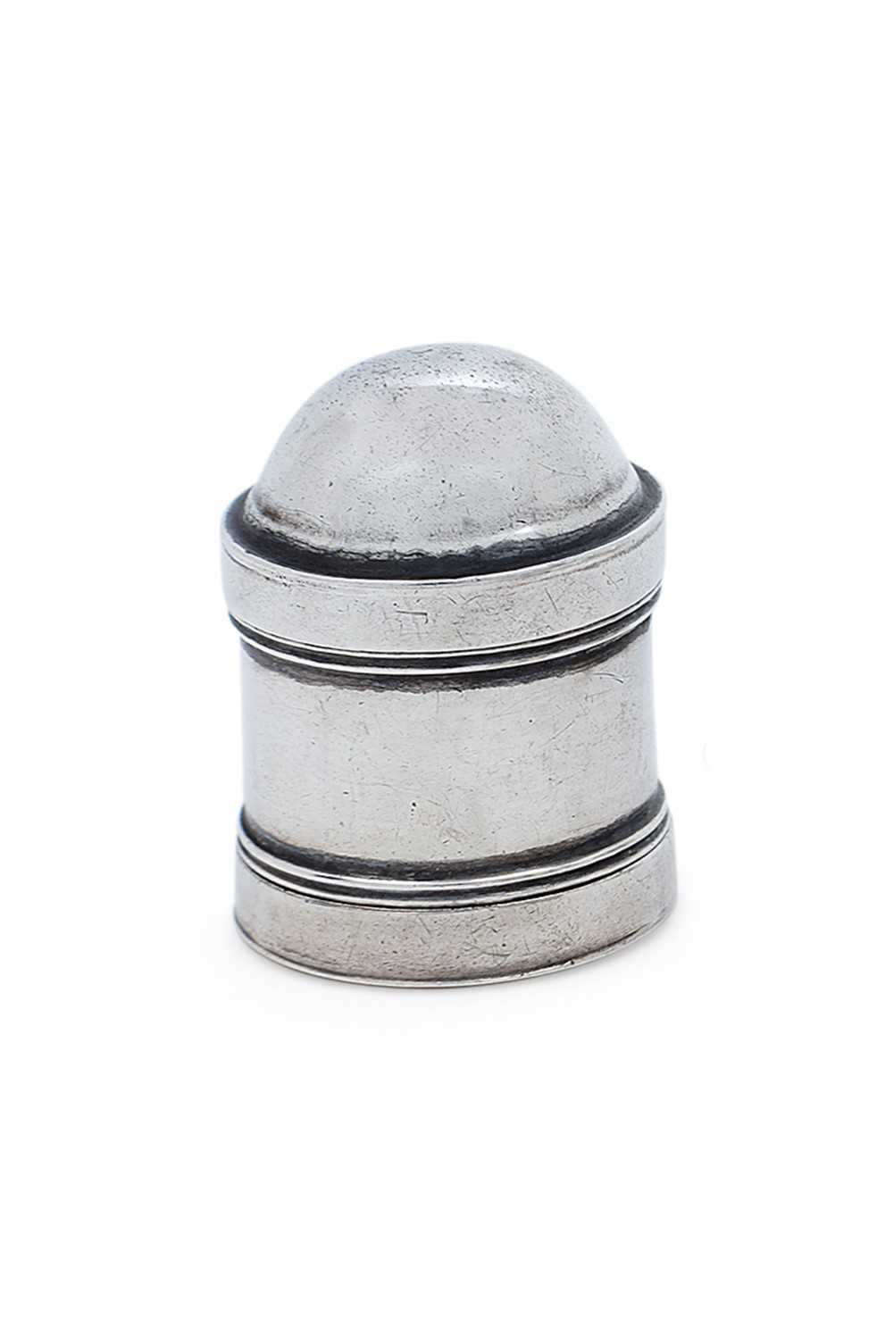 A George III Silver Nutmeg-Grater, by Samuel Pemberton, Birmingham, 1796, cylindrical and with